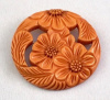 BP278 round carved corn bakelite pin